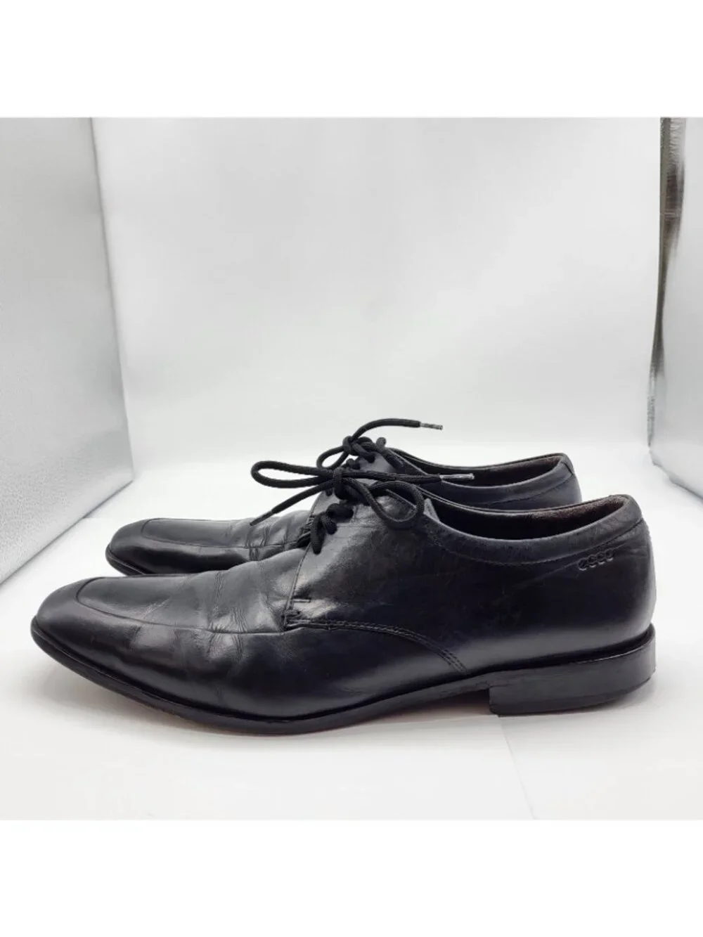 ECCO Men's Black Leather Derby Dress Shoes Square Toe Lace-Up EU 45 11